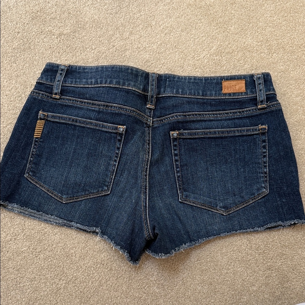 PAIGE Women's Dark Blue Jean Shorts